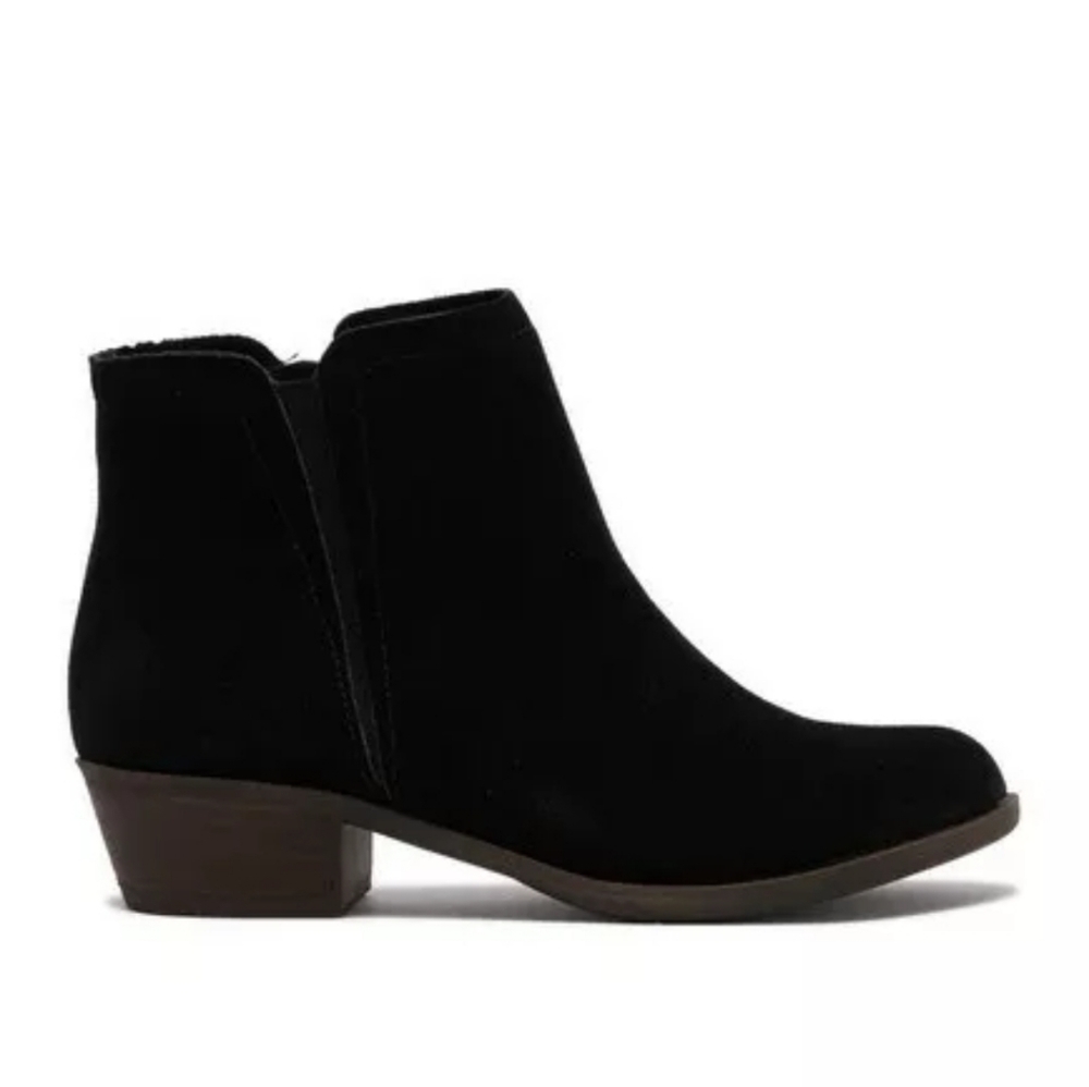 Kensie Gamal Ankle Suede Block Heel Boot Bootie
